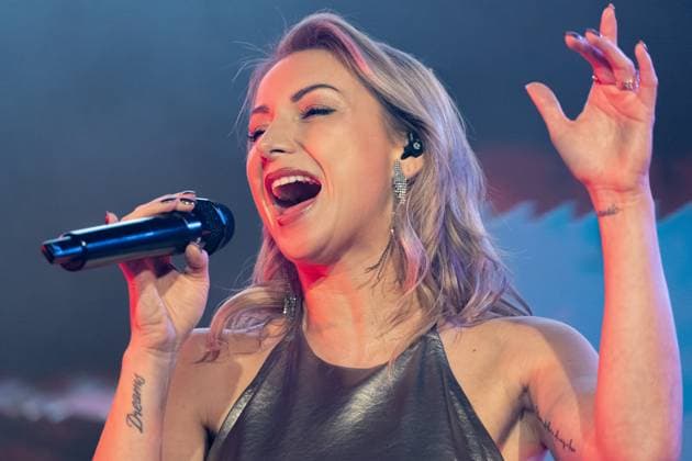 15 11 2025 Düsseldorf pop singer Anna Carina Woitschack at her solo concert Abenteuerlust in the Düsseldorf Schlager Café in the old town Düsseldorf Schlager Café North Rhine-Westphalia Germany