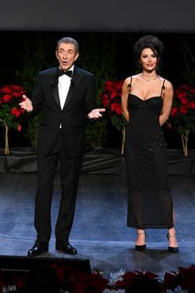 Monte Carlo, 22nd Monte Carlo Film Festival De La Comédie. Awards ceremony. Pictured: Lavinia Circeo, Ezio Greggio  Copyright: xManuelexMangiarottix xipa-agency.netx xComix xMangiarottix IPA_Agency_IPA68017938