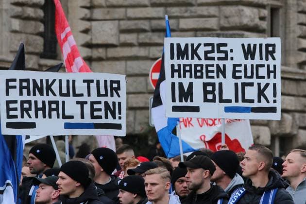 16 11 2025 Demonstration Fandemo in Leipzig Football is safe The fans of HSV Leipzig Saxony Germany
