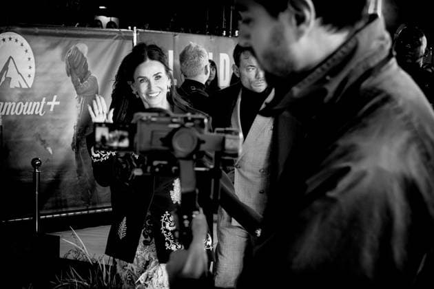 Landman Season Two UK premiere on Sunday 16 November 2025 Demi Moore seen at the Landman Season Two UK premiere on Sunday 16 November 2025 at Cineworld Leicester Square, London. Editors Note: Image converted to monochrome., Credit:Julie Edwards Avalon  Copyright: xJuliexEdwardsx xAvalonx 1052833732