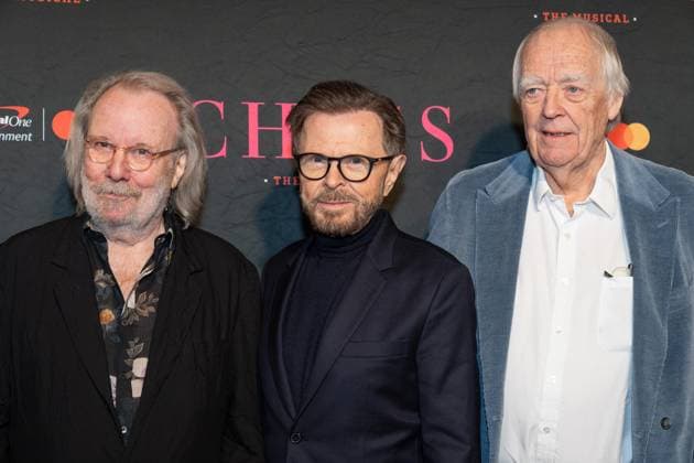 November 16, 2025, Bronx, New York, USA: Benny Andersson, Bjorn Ulvaeus and Tim Rice attend Chess opening night on Broadway at Imperial Theatre in New York, NY on November 16, 2025 Bronx USA - ZUMAr339 20251116_znp_r339_058 Copyright: xLevxRadinx