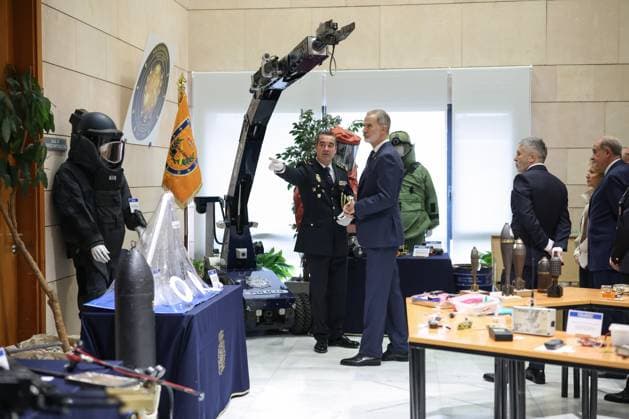 Felipe VI presides over the ceremony for the anniversary of the TEDAX NRBQ and the Central Cybercrime Unit of the National Police King Felipe VI presides, accompanied by the Minister of the Interior, Fernando Grande Marlaska, presides over the anniversary of the TEDAX NRBQ and the Central Cybercrime Unit of the National Police, on November 17, 2025, in Madrid Spain 17 NOVEMBER 2025 Alejandro Martínez Vé Spain  Copyright: xAlejandroxMartinezxVÃ lezx 7105937