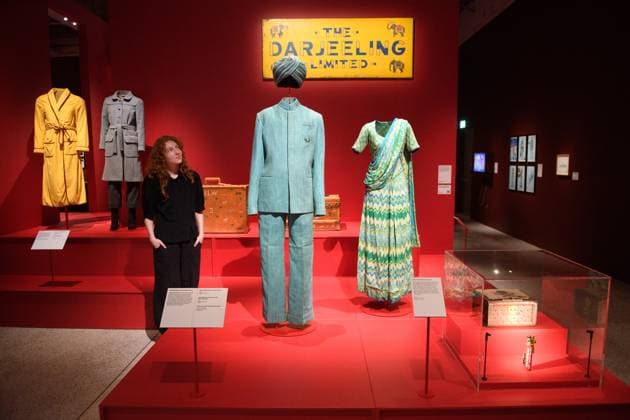 Wes Anderson: The Archives Press Preview at Design Museum, London, UK A staff member views The Darjeeling Limited s Staff Uniforms designed by Milena Canonero at a photocall for The Design Museum s Wes Anderson: The Archives Exhibition at The Design Museum in London, England, UK on Monday 17 November 2025. The exhibition runs from 21 November 2025 - 26 July 2026., Credit:Justin Ng Avalon UK, England, London, Design Museum  Copyright: xJustinxNgx xAvalonx 1052941935