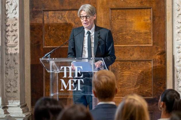 Andrew Bolton, curator of the Costume Institute at the Met, speaks at the presentation of the Costume Institute s spring 2026 exhibition in New York, United States, 17 November 2025. The 2026 MET Gala will explore fashion as art and the relationship between clothing and the body. !ACHTUNG: NUR REDAKTIONELLE NUTZUNG!  Copyright: xAngelxColmenaresx AME9975 20251117-55018564948_1