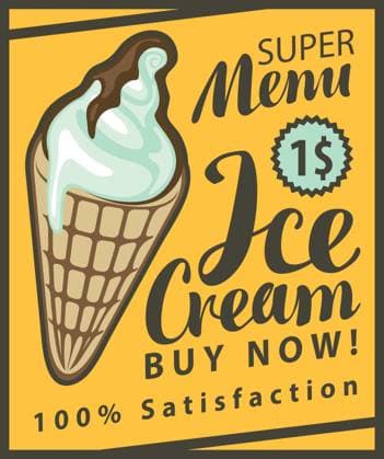 Ice Cream in Retro Style Banner with the ice cream in retro style Copyright: xpasevenx