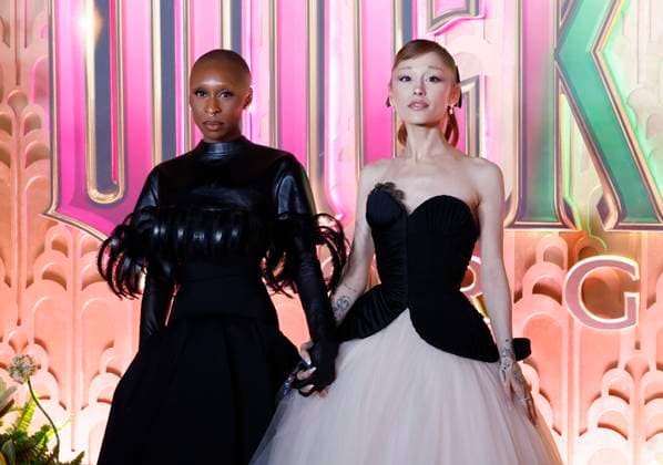 Cynthia Erivo and Ariana Grande arrive on the red carpet at the Wicked: For Good! New York Premiere at David Geffen Hall, Lincoln Center on Monday, November 17, 2025 in New York City  NYP20251117115 JOHNxANGELILLO