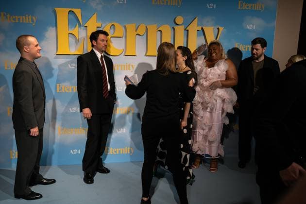 Eternity UK Premiere - Arrivals John Early, US actor Miles Teller, US actor Elizabeth Olsen, US actor Da Vine Joy Randolph and Irish film director David Freyne attends the Eternity UK Premiere at The Cinema In The Power Station, Credit:Lounis Tiar Avalon United Kingdom, London, Battersea  Copyright: xLounisxTiarx xAvalonx 1053016035