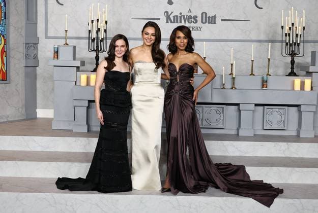 Premiere Of Netflix s Wake Up Dead Man: A Knives Out Mystery MUSEUM ROW, MIRACLE MILE, LOS ANGELES, CALIFORNIA, USA - NOVEMBER 17: American actress and singer Cailee Spaeny, Ukrainian-American actress and model Mila Kunis and American actress and activist Kerry Washington arrive at the Premiere Of Netflix s Wake Up Dead Man: A Knives Out Mystery held at the Academy Museum of Motion Pictures on November 17, 2025 in Museum Row, Miracle Mile, Los Angeles, California, United States., Credit:Image Press Agency Avalon United States, California, Los Angeles, Academy Museum of Motion Pictures Copyright: xImagexPressxAgencyx xAvalonx 1053052540