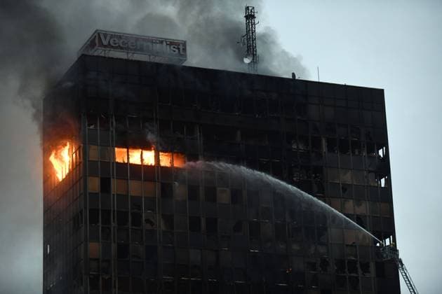Firefighting efforts continue at Vjesnik skyscraper Firefighters continued to battle a blaze inside the Vjesnik skyscraper as thick smoke lingered around the upper floors, after a grueling night of tireless efforts to contain the vertically spreading blaze, on Slavonska Avenue on November 18, 2025 in Zagreb, Croatia. A major fire broke out in the building last night, spreading to multiple floors and prompting the deployment of 93 firefighters with 30 vehicles.  JosipxMikacic PIXSELL