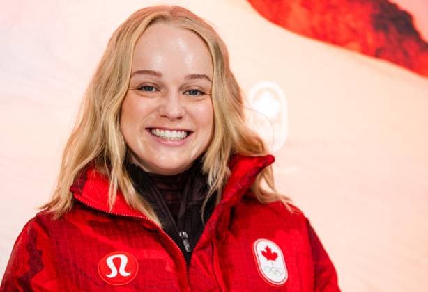November 18, 2025, Toronto, On, Canada: An athlete models LululemonöÄÃ s new Team Canada uniforms for the Milano Cortina 2026 Winter Olympics, in Toronto, Tuesday, Nov. 18, 2025. Toronto Canada  - ZUMAc35_ 20251118_zaf_c35_054 Copyright: xLauraxProctorx