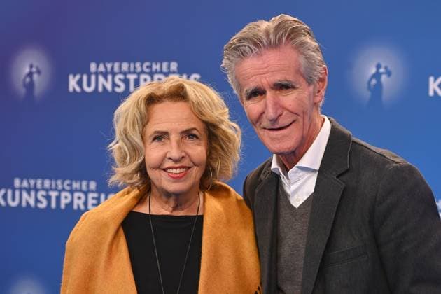 Michaela MAY actress , with husband Bernd SCHADEWALD Bavarian Art Award 2025 on 18 11 2025 at Bergson Kunstkraftwerk in Munich