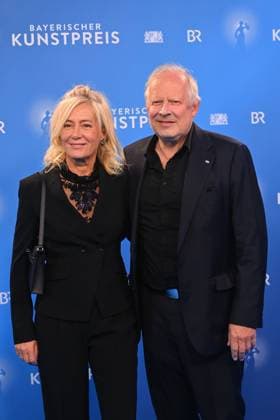 Axel MILBERG Actor with wife Judith Bavarian Art Award 2025 ceremony on 18 11 2025 at the Bergson Kunstkraftwerk in Munich