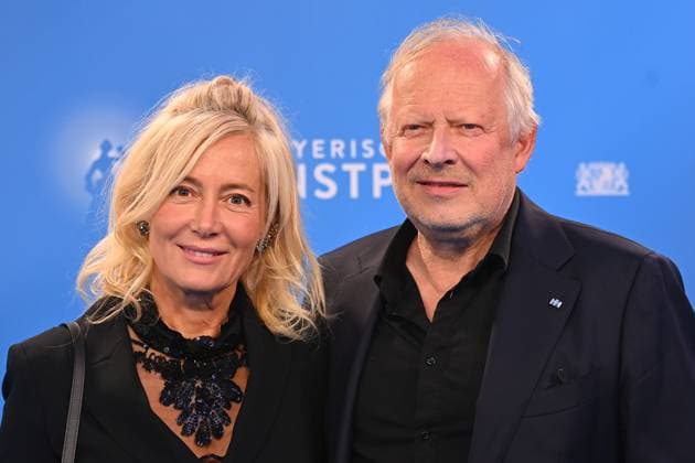 Axel MILBERG Actor with wife Judith Bavarian Art Award 2025 ceremony on 18 11 2025 at the Bergson Kunstkraftwerk in Munich