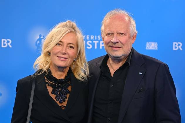 Axel MILBERG Actor with wife Judith Bavarian Art Award 2025 ceremony on 18 11 2025 at the Bergson Kunstkraftwerk in Munich
