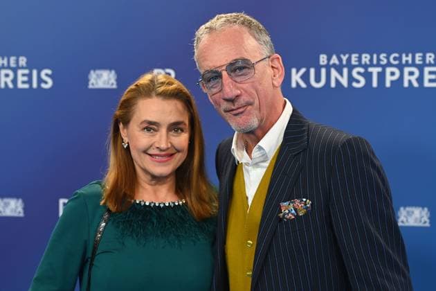 Heio von STETTEN Actor with wife Elisabeth ROMANO, Bavarian Art Award 2025 ceremony on 18 11 2025 at the Bergson Kunstkraftwerk in Munich