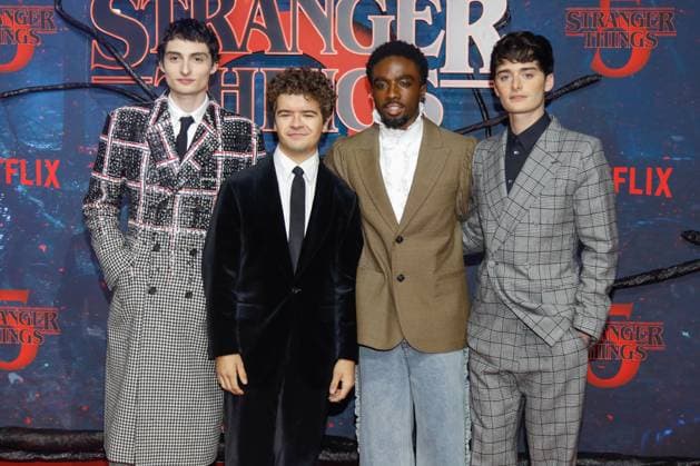 Premiere der Stranger Things Staffel 5 in Berlin Berlin, 18.11.2025 Finn Wolfhard, Gaten Matarazzo, Caleb McLaughlin und Noah Schnapp bei der Premiere der Stranger Things Staffel 5 in Berlin Berlin *** Premiere of Stranger Things season 5 in Berlin Berlin, 18 11 2025 Finn Wolfhard, Gaten Matarazzo, Caleb McLaughlin and Noah Schnapp at the premiere of Stranger Things season 5 in Berlin Berlin Copyright: xMatthiasxGränzdörferx