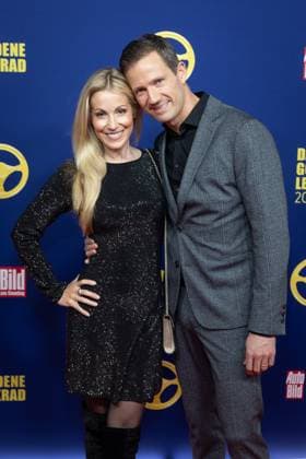 The Golden Steering Wheel 2025 Sebastian Ogier rally racing driver and Andrea Kaiser presenter Award ceremony Auto BILD The Golden Steering Wheel 2025 in the Axel Springer building in Berlin Copyright: xEventpressxFuhrx