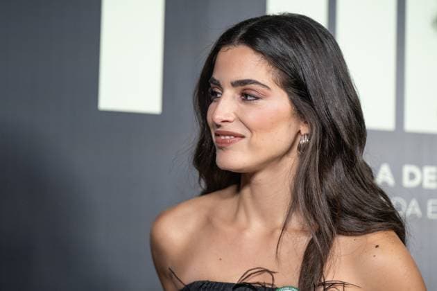 November 18, 2025, Madrid, Spain: Saja Kilani poses during the premiere for the film La Voz de Hind , at the Palacio de la Prensa, in Madrid. Madrid Spain - ZUMAs197 20251118_aab_s197_053 Copyright: xAtilanoxGarciax