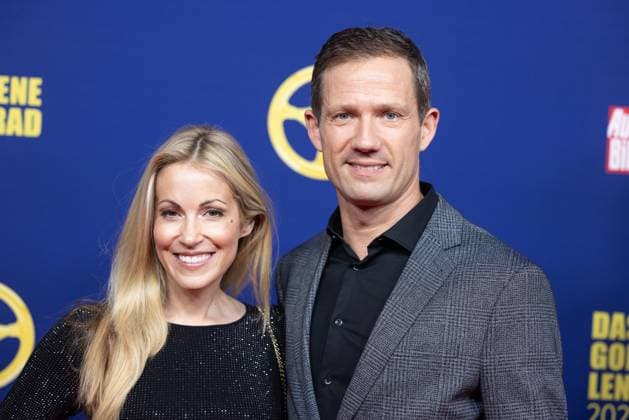The Golden Steering Wheel 2025 Sebastian Ogier rally racing driver and Andrea Kaiser presenter Award ceremony Auto BILD The Golden Steering Wheel 2025 in the Axel Springer building in Berlin Copyright: xEventpressxFuhrx