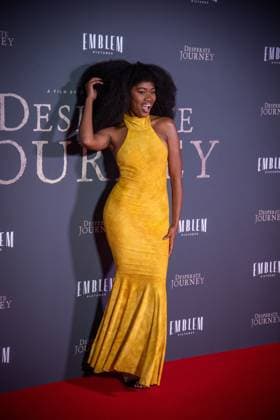 November 18, 2025, London, United Kingdom: Athena Gilbert attends the London Premiere of Desperate Journey at Odeon Luxe Leicester Square. London United Kingdom - ZUMAs197 20251118_aaa_s197_236 Copyright: xLoredanaxSangiulianox
