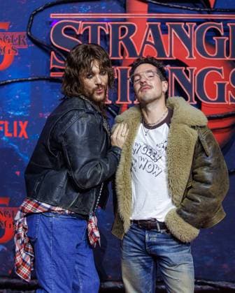 Stranger Things 5 fan event Riccardo Simonetti and Nico Stank at the Netflix Stranger Things season 5 fan event at Tempelhof Airport Hangar 7 on 18 11 2025 in Berlin Copyright: xEventpressxKochanx
