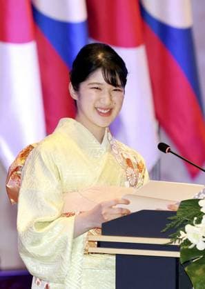 Japan Princess Aiko in Laos Japanese Princess Aiko prepares to make a speech at a banquet hosted by Laotian Vice President Pany Yathotou in Vientiane on Nov. 18, 2025, during her official trip to Laos. (Pool photo)  A14AA0005044116P