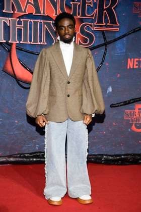 abb Caleb McLaughlin as a guest on the red carpet at the big fan event with screening of the Netflix series STRANGER THINGS 5 at Tempelhof Airport on 18 11 2025 in Berlin Berlin Germany