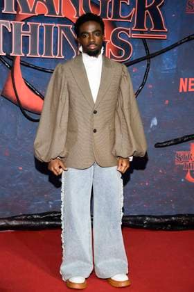abb Caleb McLaughlin as a guest on the red carpet at the big fan event with screening of the Netflix series STRANGER THINGS 5 at Tempelhof Airport on 18 11 2025 in Berlin Berlin Germany
