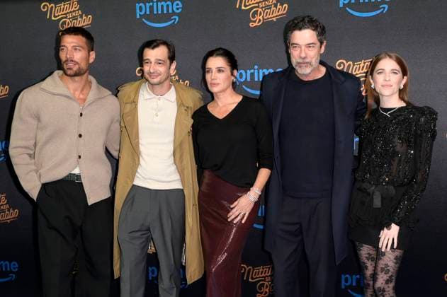 Simone Susinna, Stefano Cipani, Luisa Ranieri, Alessandro Gassmann and Valentina Romani at the premiere of the Amazon Prime Video film Natale senza Babbo at Cinema Adriano Rome, 18 11 2025 Foto:xA.xM.xTinghinox xFuturexImagex natale_5147