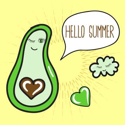Summer Poster With Avocado Cloud And Speech Hello summer poster with avocado, cloud and speech bubble Copyright: xTotallyBlondx