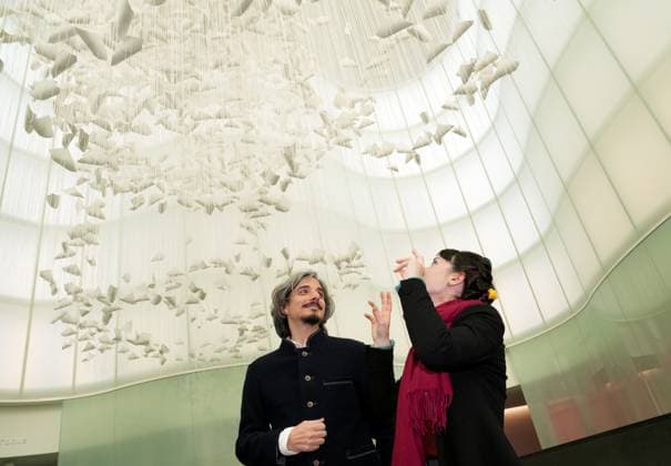 Milan, Preview of the installation Moment the Snow Melts by Chiharu Shiota at Mudec, Museum of Culture in Via Tortona  Copyright: xDuilioxPiaggesix xipa-agency.netx xDuilioxPiaggesix IPA_Agency_IPA68124980