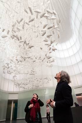 Milan, Preview of the installation Moment the Snow Melts by Chiharu Shiota at Mudec, Museum of Culture in Via Tortona  Copyright: xDuilioxPiaggesix xipa-agency.netx xDuilioxPiaggesix IPA_Agency_IPA68125015