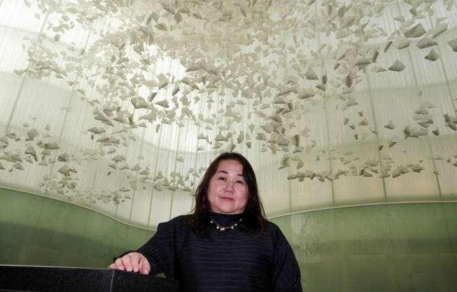 Milan, Preview of the installation Moment the Snow Melts by Chiharu Shiota at Mudec, Museum of Culture in Via Tortona, in the photo the artist Chiharu Shiota  Copyright: xDuilioxPiaggesix xipa-agency.netx xDuilioxPiaggesix IPA_Agency_IPA68125058