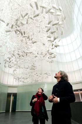 Milan, Preview of the installation Moment the Snow Melts by Chiharu Shiota at Mudec, Museum of Culture in Via Tortona  Copyright: xDuilioxPiaggesix xipa-agency.netx xDuilioxPiaggesix IPA_Agency_IPA68125092