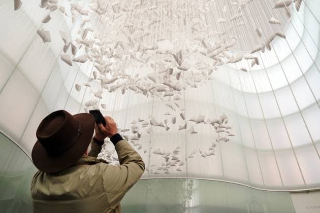 Milan, Preview of the installation Moment the Snow Melts by Chiharu Shiota at Mudec, Museum of Culture in Via Tortona  Copyright: xDuilioxPiaggesix xipa-agency.netx xDuilioxPiaggesix IPA_Agency_IPA68125096