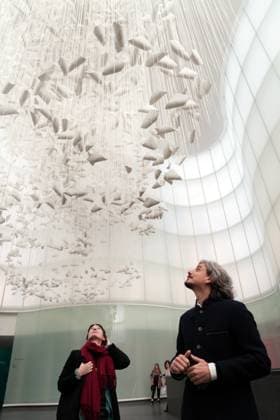 Milan, Preview of the installation Moment the Snow Melts by Chiharu Shiota at Mudec, Museum of Culture in Via Tortona  Copyright: xDuilioxPiaggesix xipa-agency.netx xDuilioxPiaggesix IPA_Agency_IPA68125097