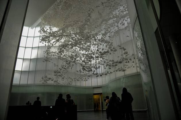 photo Mario Romano IPP Milan 19 11 2025 Presentation of the Installation The Moment the Snow Melts by artist Chiharu Shiota in the photo the work Italy Photo Press World Copyright Installation The Moment the S