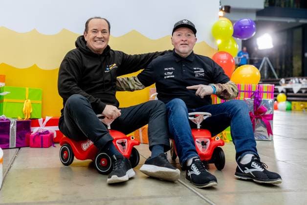 Press event for the RTL charity marathon in Cologne, 19 11 2025 Wolfram KONS and Joey KELLY on bobby cars At the RTL headquarters in Cologne Deutz, Joey Kelly and Wolfram Kons present the 24H BIRTHDAY CHALLENGE for the 30 RTL SPENDENM Copyright: xBonn.digitalx