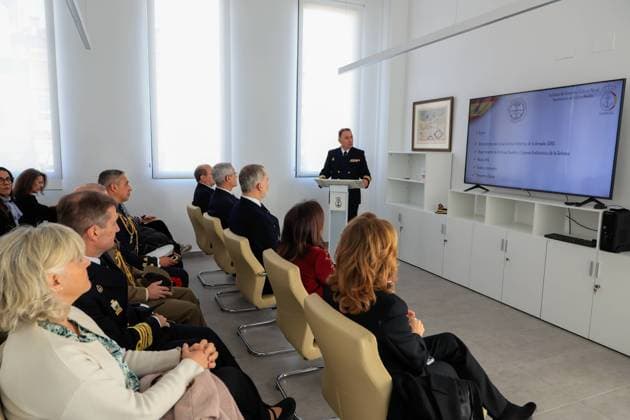 Spanish King Felipe VI and minister Margarita Robles visits the Juan Sebastián de Elcano naval historical archive in Madrid on Wednesday, 19 November 2025. Cordon Press  MarcoxAntonioxRomero