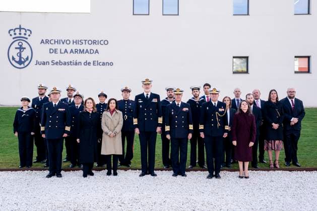 The King visits the Navys historical archive Sede Juan Sebastián de Elcano King Felipe VI, accompanied by the Minister of Defense, Margarita Robles, during a visit to the Navys historical archive Sede Juan Sebastián de Elcano, at the Alfonso X el Sabio barracks, on November 19, 2025, in Madrid Spain The Navys Historical Archive, main reference of the Navys documentary heritage, has two headquarters, one located in the Palace of Viso del Marqués in Ciudad Real and named after Álvaro de Bazán, and the other, newly built in Madrid, with modern and expandable facilities named Juan Sebastián de Elcano 19 NOVEMBER 2025 A Pé Espana  Copyright: xA.xPÃ rezxMecax 7111205