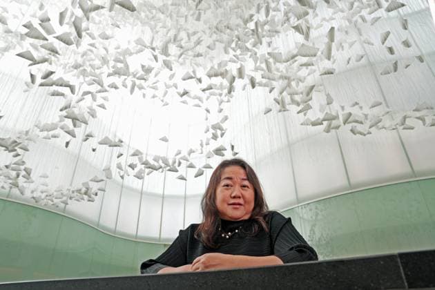Chiharu Shiota s Art Installation Moment the Snow Melts at Mudec - Milan Chiharu Shiota at the preview of her own art installation Moment the Snow Melts at Mudec, Museum of Culture in Via Tortona in Milan, Italy on November 19, 2025. Photo by Duilio Piaggesi IPA ABACAPRESS.COM Milan Milan Italy  Copyright: xIPA ABACAx