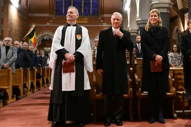 King Philippe Attends Anglican Evensong BRUSSELS, BELGIUM - King Philippe of Belgium and Annelies Verlinden, (CD&V) Minister of Justice, in charge of the North Sea of Federal Government pictured attending an Evensong at Holy Trinity Pro-Cathedral.on November 19, 2025 in Brussels, Belgium, 19 11 2025 Brussels Belgium  Copyright: xPhilipxReynaersx