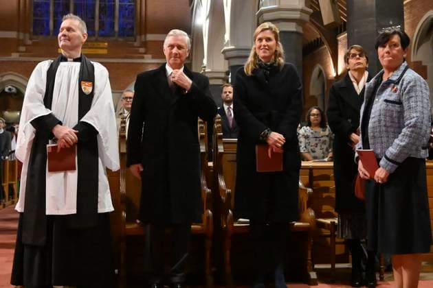 King Philippe Attends Anglican Evensong BRUSSELS, BELGIUM - King Philippe of Belgium and Annelies Verlinden, (CD&V) Minister of Justice, in charge of the North Sea of Federal Government pictured attending an Evensong at Holy Trinity Pro-Cathedral.on November 19, 2025 in Brussels, Belgium, 19 11 2025 Brussels Belgium  Copyright: xPhilipxReynaersx