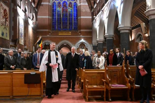 King Philippe Attends Anglican Evensong BRUSSELS, BELGIUM - King Philippe of Belgium and Annelies Verlinden, (CD&V) Minister of Justice, in charge of the North Sea of Federal Government pictured attending an Evensong at Holy Trinity Pro-Cathedral.on November 19, 2025 in Brussels, Belgium, 19 11 2025 Brussels Belgium  Copyright: xPhilipxReynaersx