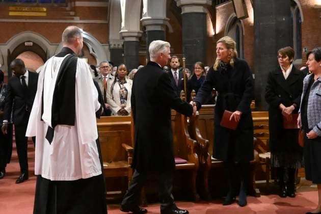King Philippe Attends Anglican Evensong BRUSSELS, BELGIUM - King Philippe of Belgium and Annelies Verlinden, (CD&V) Minister of Justice, in charge of the North Sea of Federal Government pictured attending an Evensong at Holy Trinity Pro-Cathedral.on November 19, 2025 in Brussels, Belgium, 19 11 2025 Brussels Belgium  Copyright: xPhilipxReynaersx