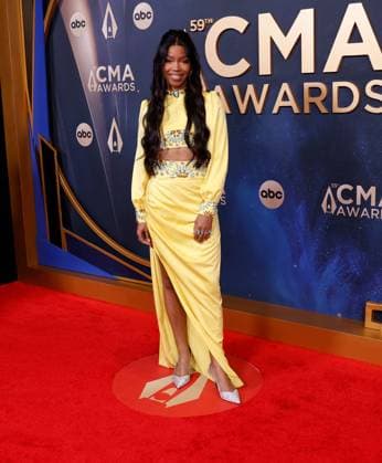 Sacha arrives on the red carpet for the 59th CMA Awards in Nashville, Tennessee, on Wednesday, November 19, 2025.  NAS20251119146 JOHNxANGELILLO