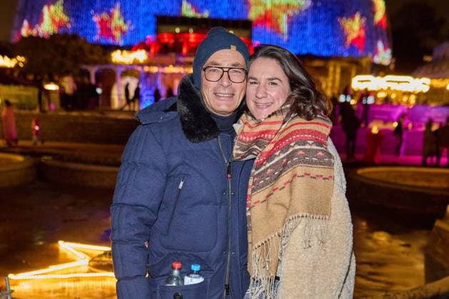 Jan Sosniok with his wife Nadine Opening of the Christmas Garden Berlin 2025 in the Botanical Garden Berlin on 19 11 2025 Christmas Garden Berlin 2025