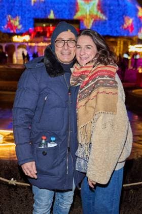 Jan Sosniok with his wife Nadine Opening of the Christmas Garden Berlin 2025 in the Botanical Garden Berlin on 19 11 2025 Christmas Garden Berlin 2025