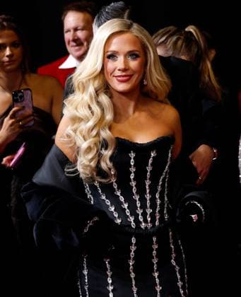 Megan Moroney arrives on the red carpet for the 59th CMA Awards in Nashville, Tennessee, on Wednesday, November 19, 2025.  NAS20251119184 JOHNxANGELILLO
