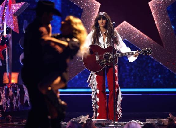 Ella Langley performs onstage during the 59th CMA Awards at the Bridgestone Arena in Nashville, Tennessee, on Wednesday, November 19, 2025.  NAS20251119352 JOHNxANGELILLO